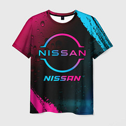 Футболка мужская Nissan - neon gradient, цвет: 3D-принт