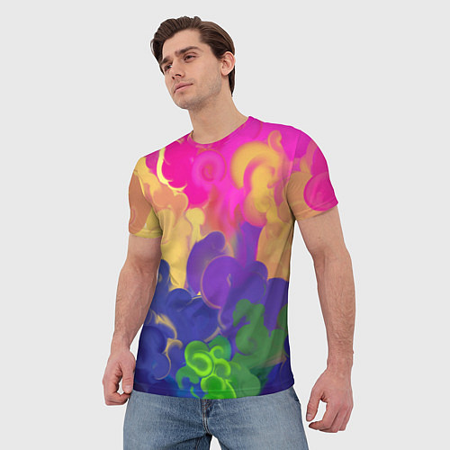 Мужская футболка Разноцветный дым / 3D-принт – фото 3