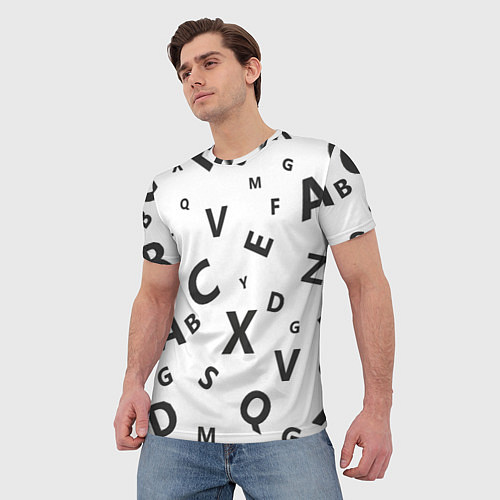 Мужская футболка Английский алфавит / 3D-принт – фото 3