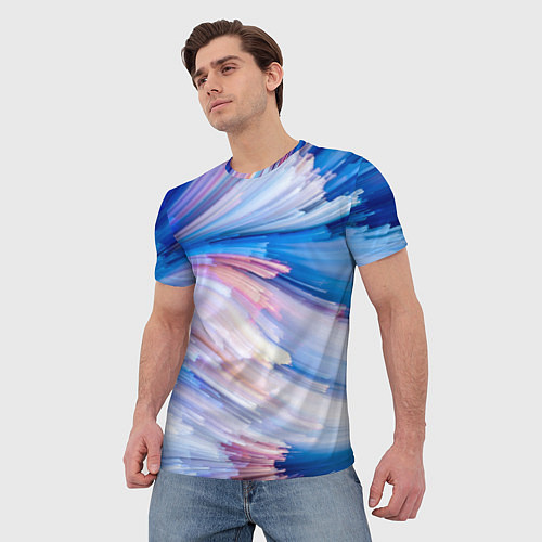 Мужская футболка Красочные линии / 3D-принт – фото 3