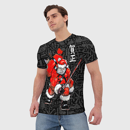 Мужская футболка Santa Claus Samurai / 3D-принт – фото 3