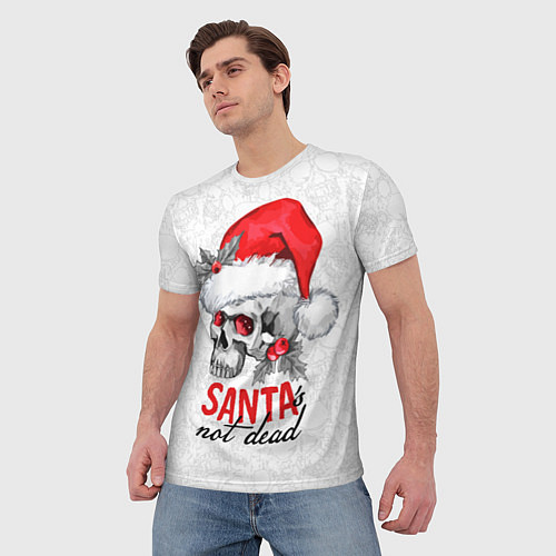 Мужская футболка Santa is not dead, skull in red hat / 3D-принт – фото 3