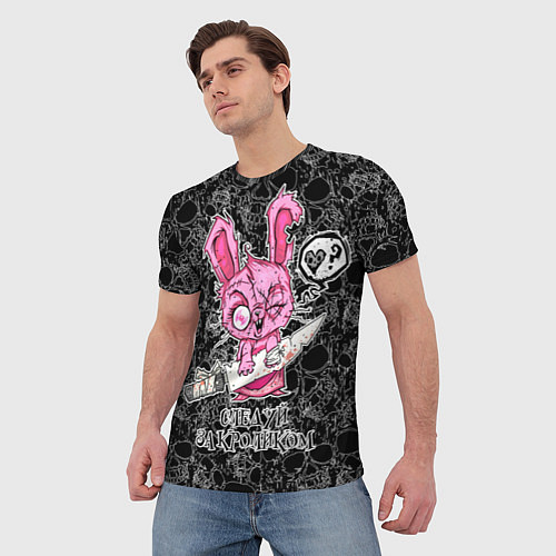 Мужская футболка Кролик зомби - следуй за кроликом / 3D-принт – фото 3