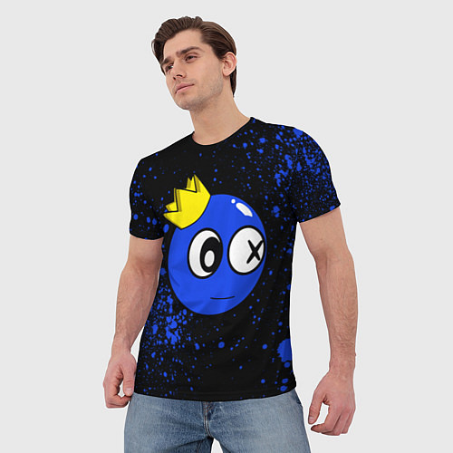 Мужская футболка Радужные друзья - Синий в короне / 3D-принт – фото 3
