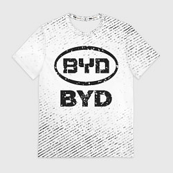 Футболка мужская BYD с потертостями на светлом фоне, цвет: 3D-принт