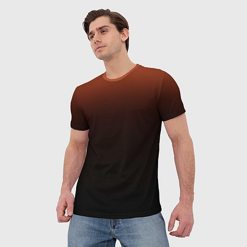 Мужская футболка Благородный коричневый градиент / 3D-принт – фото 3