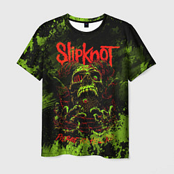 Футболка мужская Slipknot green череп, цвет: 3D-принт