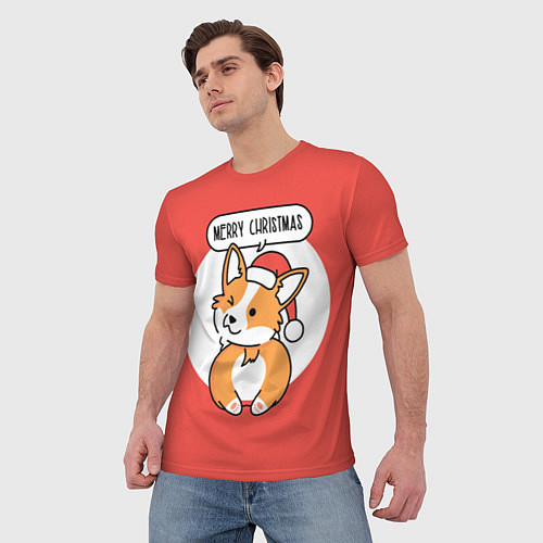 Мужская футболка Рождественский лис / 3D-принт – фото 3