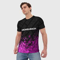 Футболка мужская Nickelback rock legends: символ сверху, цвет: 3D-принт — фото 2