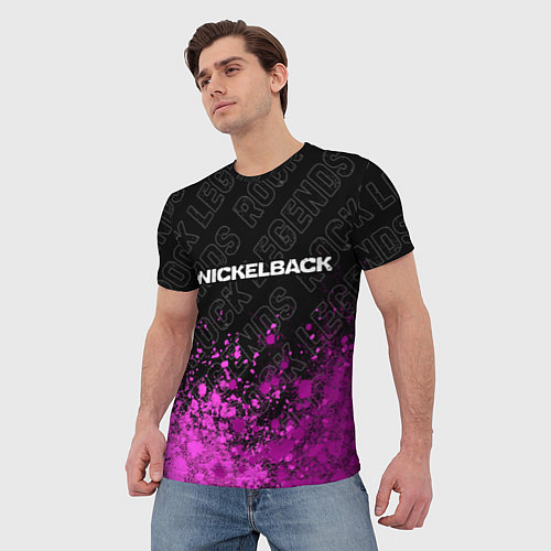 Мужская футболка Nickelback rock legends: символ сверху / 3D-принт – фото 3
