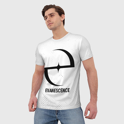 Мужская футболка Evanescence glitch на светлом фоне / 3D-принт – фото 3