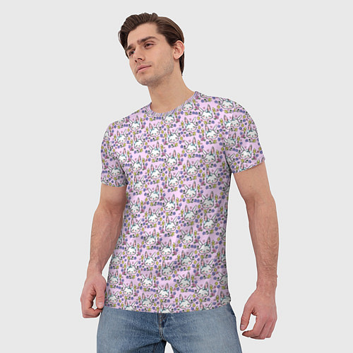 Мужская футболка Зайчики новый год 2023 / 3D-принт – фото 3