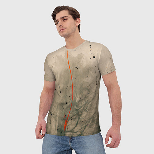 Мужская футболка Тёмное дерево, туман и краски / 3D-принт – фото 3