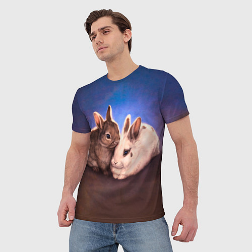 Мужская футболка Кроличьи нежности / 3D-принт – фото 3