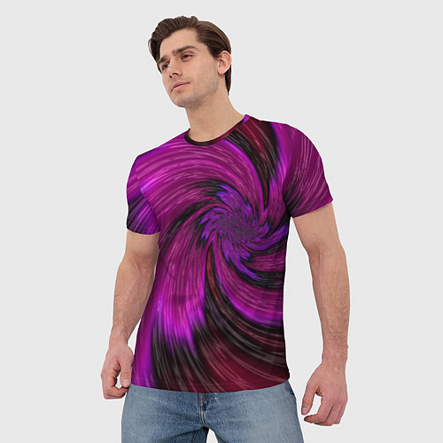 Мужская футболка Фиолетовый вихрь / 3D-принт – фото 3