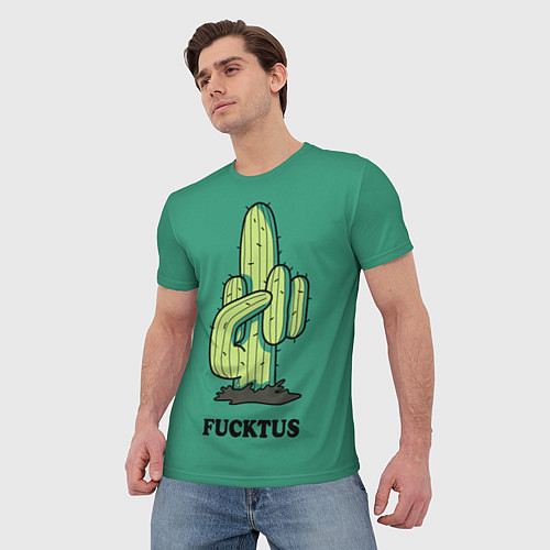 Мужская футболка Fucktus cactus / 3D-принт – фото 3