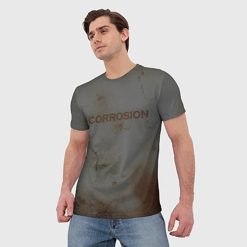 Мужская футболка Corrosion - рыжая ржавчина / 3D-принт – фото 3