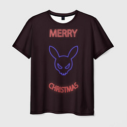 Футболка мужская Neon christmas bunny, цвет: 3D-принт