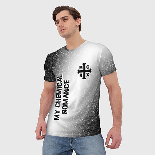 Мужская футболка My Chemical Romance glitch на светлом фоне: надпис / 3D-принт – фото 3