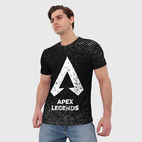 Мужская футболка Apex Legends с потертостями на темном фоне / 3D-принт – фото 3