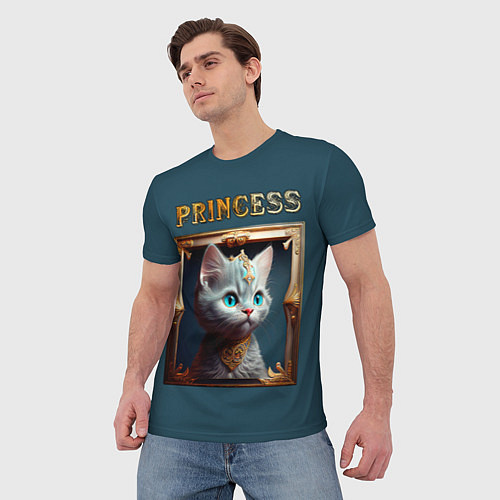 Мужская футболка Кошечка принцесса - картина в рамке / 3D-принт – фото 3