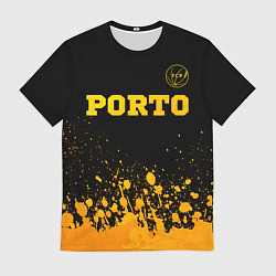 Футболка мужская Porto - gold gradient: символ сверху, цвет: 3D-принт