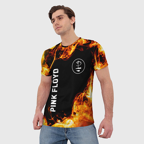 Мужская футболка Pink Floyd и пылающий огонь / 3D-принт – фото 3