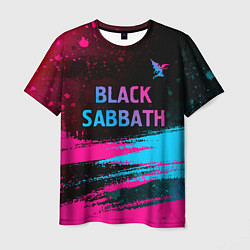 Футболка мужская Black Sabbath - neon gradient: символ сверху, цвет: 3D-принт