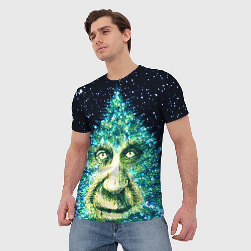 Мужская футболка Мудрое Новогоднее Дерево / 3D-принт – фото 3
