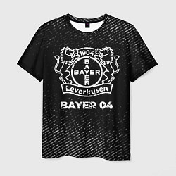Футболка мужская Bayer 04 с потертостями на темном фоне, цвет: 3D-принт