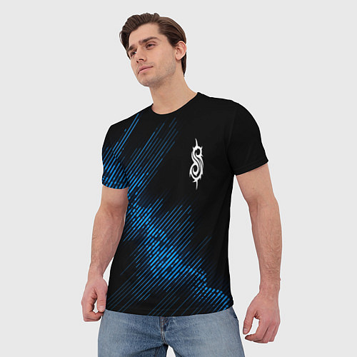 Мужская футболка Slipknot звуковая волна / 3D-принт – фото 3