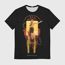 Футболка мужская Макима и пила, цвет: 3D-принт