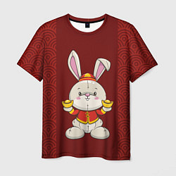 Футболка мужская Китайский кролик, цвет: 3D-принт