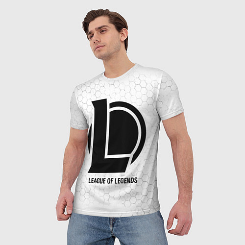 Мужская футболка League of Legends glitch на светлом фоне / 3D-принт – фото 3