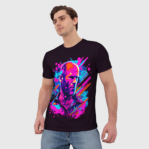 Мужская футболка Jason Statham - pop art / 3D-принт – фото 3