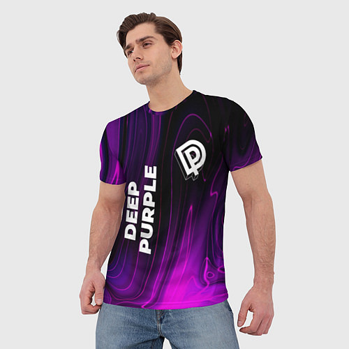 Мужская футболка Deep Purple violet plasma / 3D-принт – фото 3