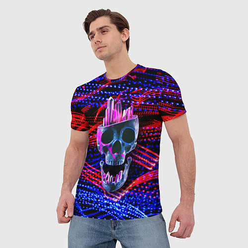 Мужская футболка Черепок с кристаллами в башке / 3D-принт – фото 3