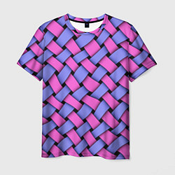 Футболка мужская Фиолетово-сиреневая плетёнка - оптическая иллюзия, цвет: 3D-принт