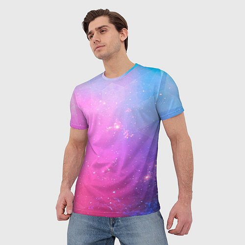 Мужская футболка Звёздное геометрическое небо / 3D-принт – фото 3