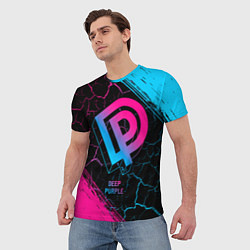 Футболка мужская Deep Purple - neon gradient, цвет: 3D-принт — фото 2