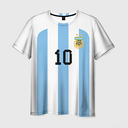 Футболка мужская Месси Аргентина ЧМ 2022, цвет: 3D-принт
