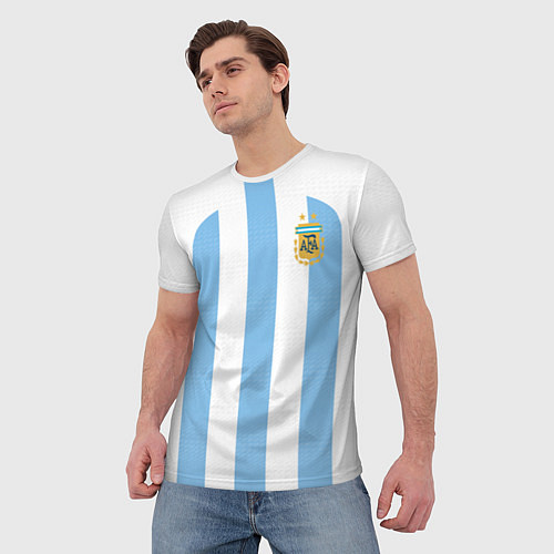 Мужская футболка Сборная Аргентины ЧМ 2022 / 3D-принт – фото 3