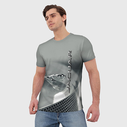 Мужская футболка Jaguar - капот - эмблема / 3D-принт – фото 3