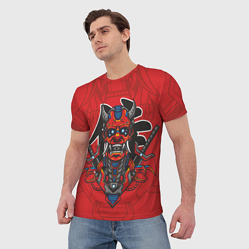 Мужская футболка Самурай - демон / 3D-принт – фото 3