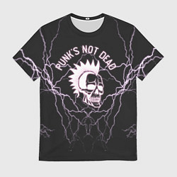 Футболка мужская Punks not dead череп и молнии, цвет: 3D-принт