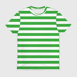 Футболка мужская Зеленый полосатый новогодний леденец, цвет: 3D-принт