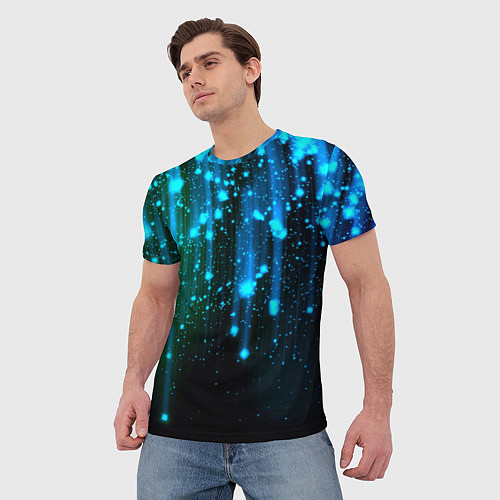 Мужская футболка Space - starfall / 3D-принт – фото 3