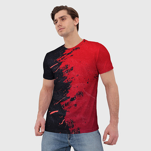 Мужская футболка Черное и красное / 3D-принт – фото 3
