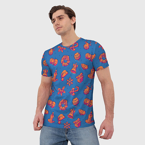 Мужская футболка Новогоднее настроение: красно-синий / 3D-принт – фото 3