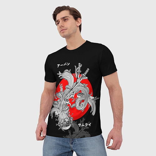 Мужская футболка Катаны и рамэн / 3D-принт – фото 3